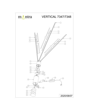 VERTICAL * PIE SALON LED NEGRO